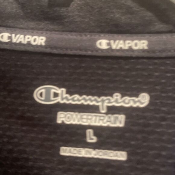 Champion Mens BLACK Quarter Zip Powertrain Quick Dry Vapor Pullover- Large NWT - Picture 2 of 5